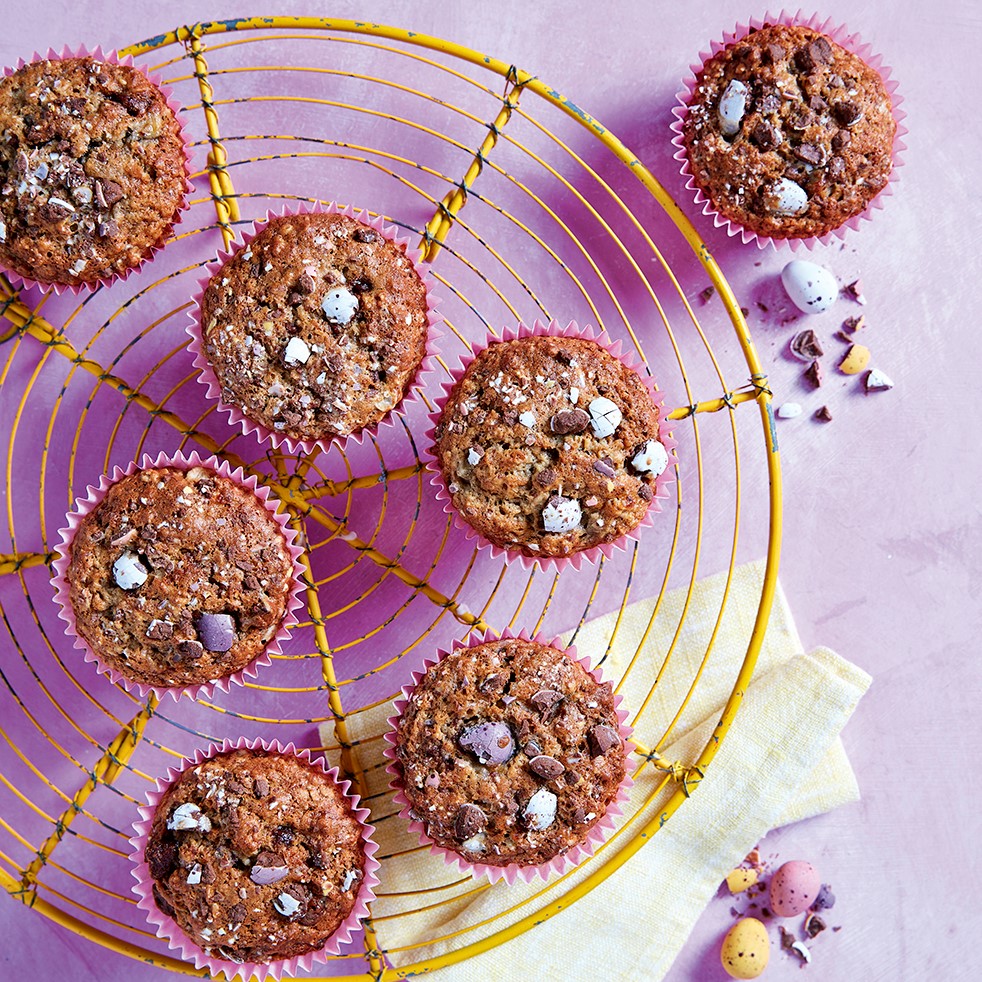 Mini Eggs Banana Oat Muffins