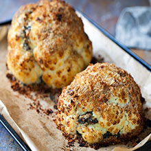 Roasted Stuffed Vegan Cauliflower