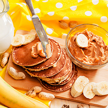 Choc Chip, Banana and Peanut Butter Pancakes