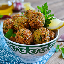 Baked Chickpea and Halloumi No-Meat Balls