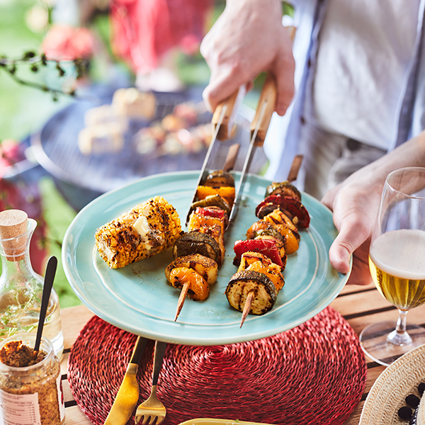 Veggie halloumi kebabs 